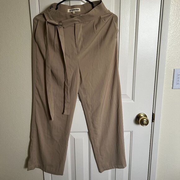 XR SHOWROOM Women Belted Pants, Tan, Size S - Picture 1 of 5